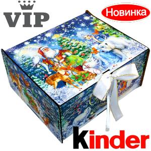 Сладкий подарок на Новый Год в картонной упаковке весом 1200 грамм по цене 2223 руб в Перевозе